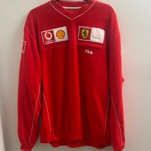 Vintage fila Ferrari  Racing Pullover with Logo Patches men’s XL made in Italy
